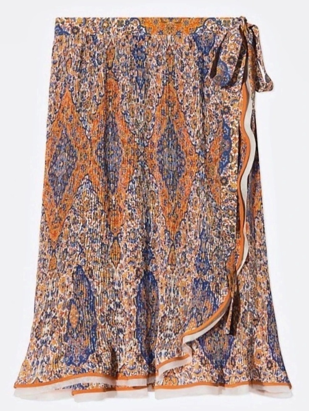Tory Burch Quincy Plissé Pleated Wrap Skirt - Size 2 NWT The RealReal